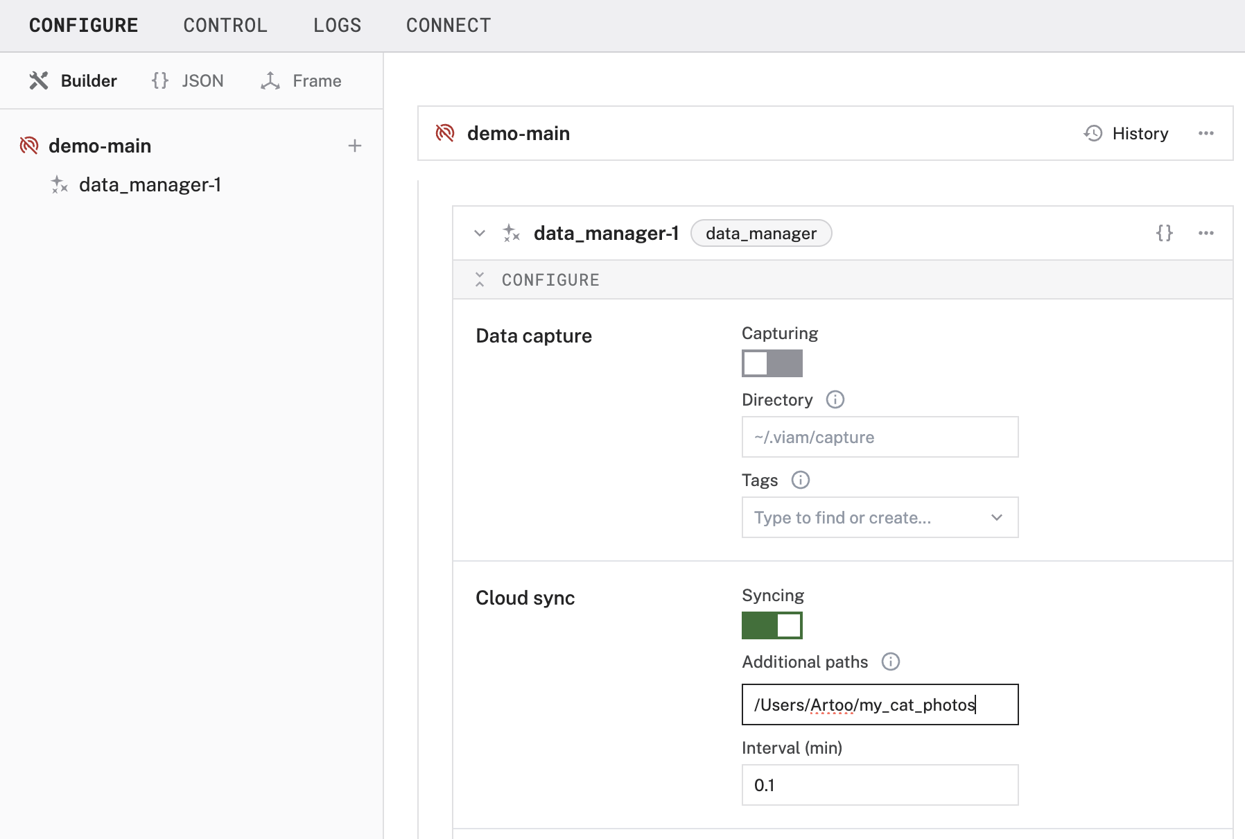 Data service configured as described.